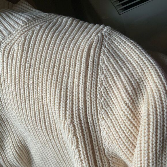 FRENCH CONNECTION Mozart Cotton Mock Neck Relaxed fit Sweater Size Medium NWT - Picture 8 of 14